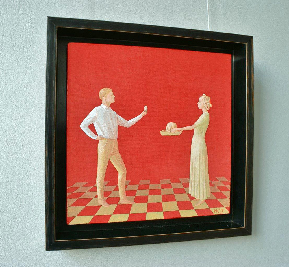 Mikołaj Kasprzyk - Easter (Red) (Oil on Canvas | Size: 36 x 36 cm | Price: 3200 PLN)