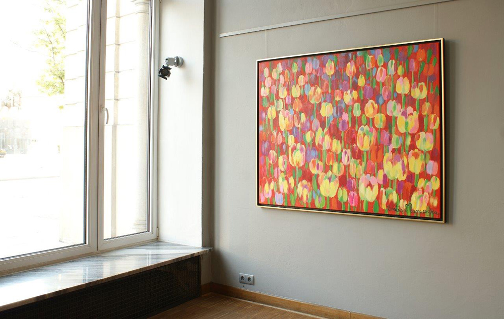 Beata Murawska - Happy tulips (Oil on Canvas | Wymiary: 151 x 119 cm | Cena: 7000 PLN)