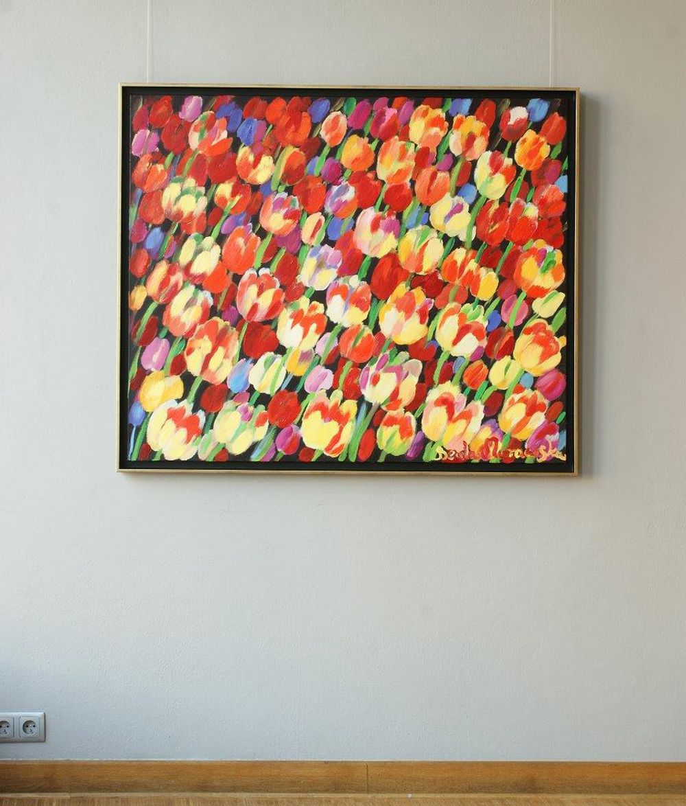 Beata Murawska - Windy field of tulips (Oil on Canvas | Größe: 126 x 106 cm | Preis: 7000 PLN)