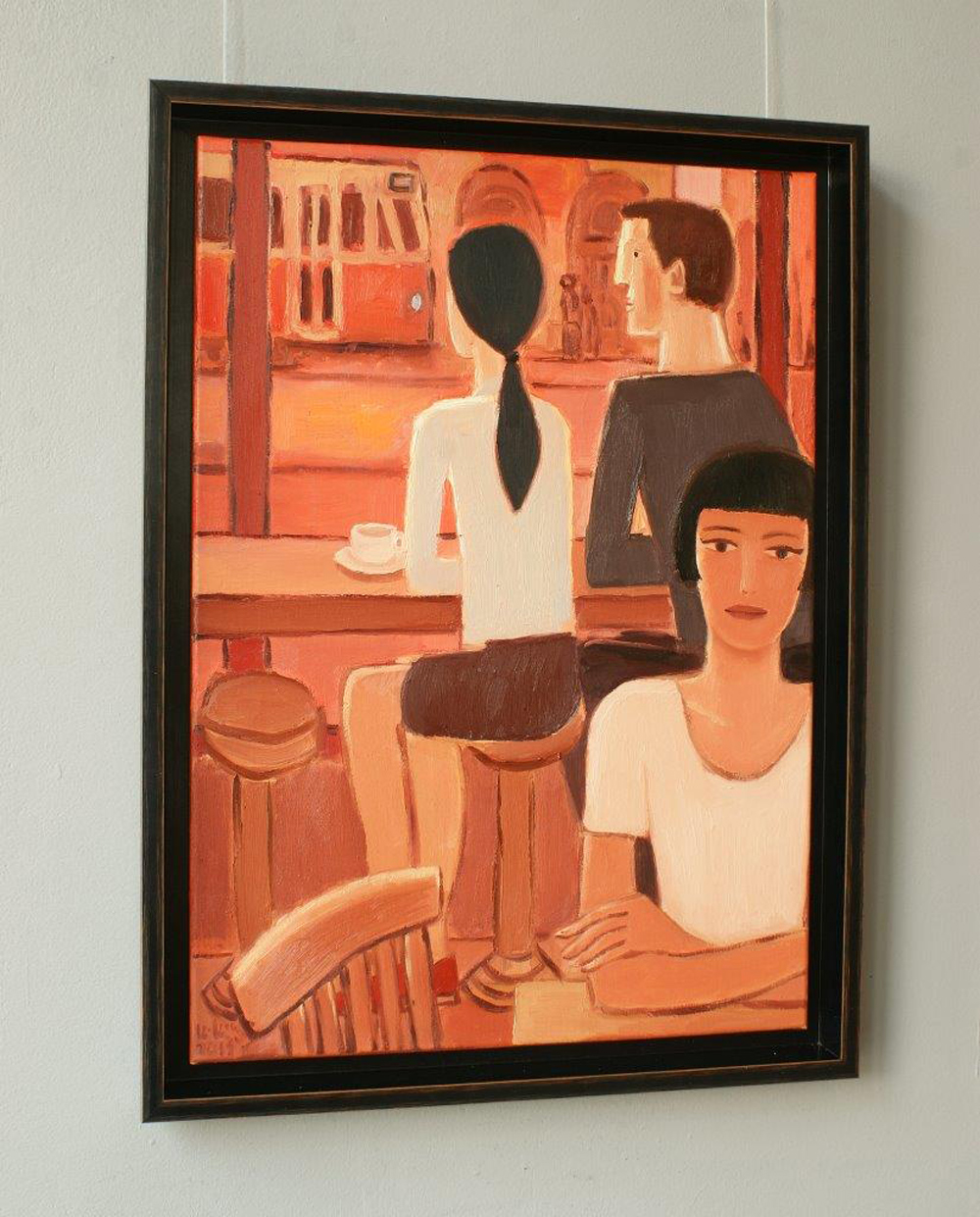 Krzysztof Kokoryn - In the cafe (Oil on Canvas | Größe: 58 x 78 cm | Preis: 5500 PLN)
