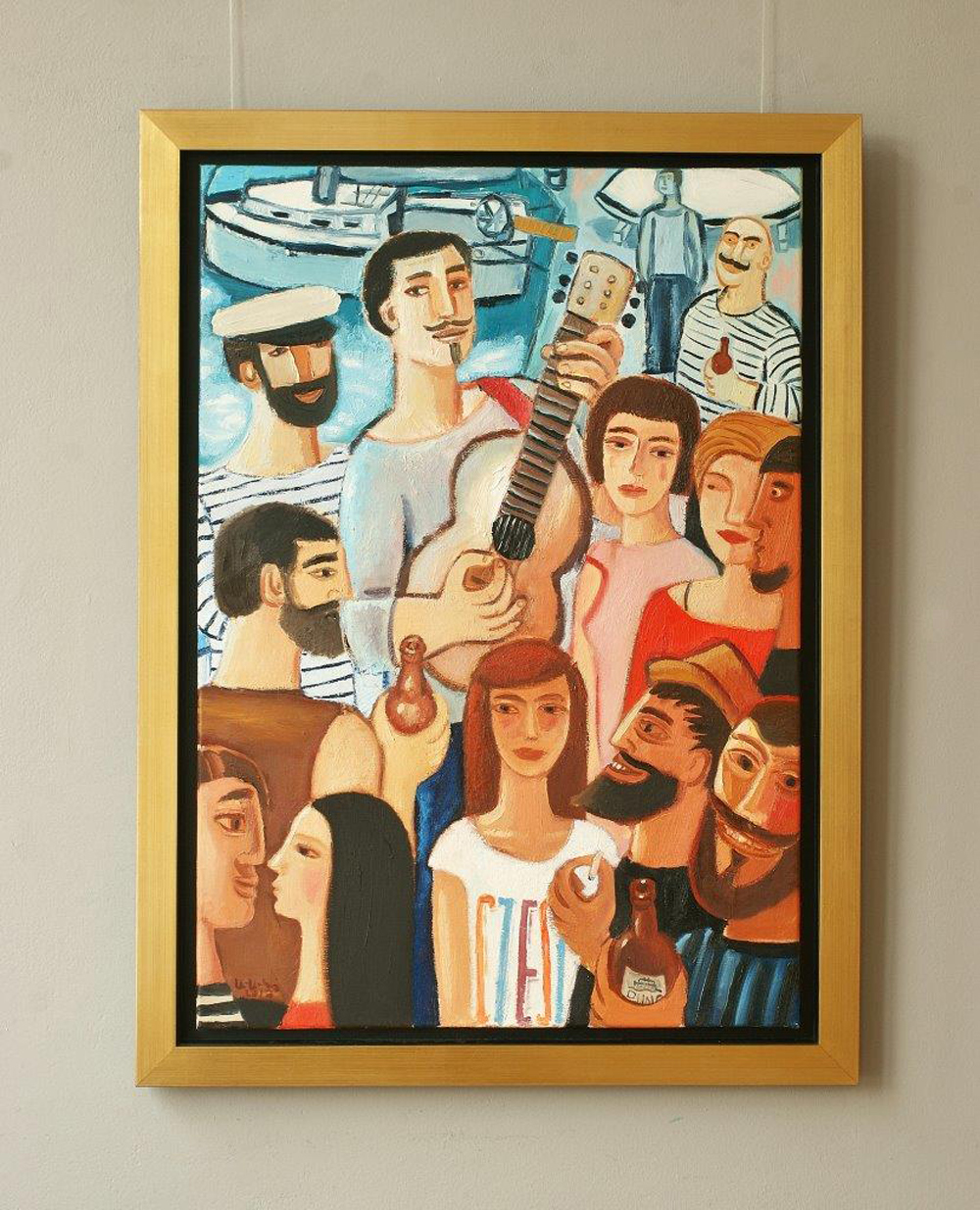 Krzysztof Kokoryn - Party at the marina (Oil on Canvas | Wymiary: 84 x 114 cm | Cena: 7000 PLN)
