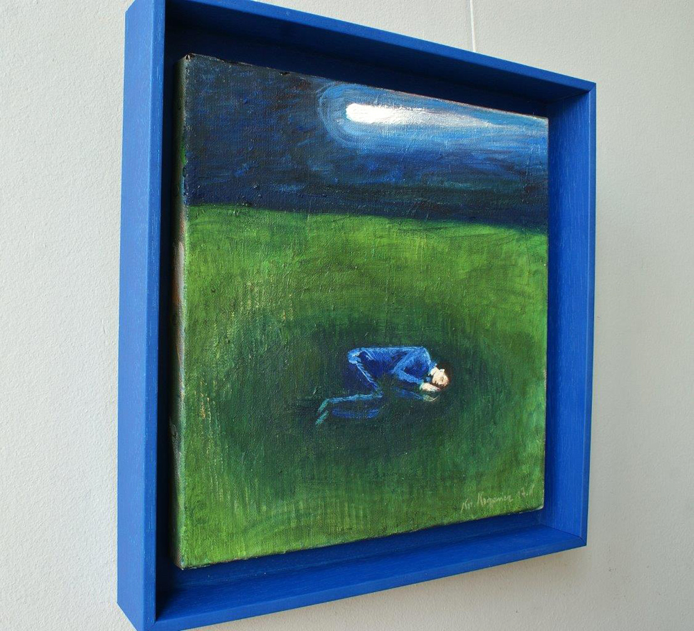 Katarzyna Karpowicz - Comet over a sleeping boy (Oil on Canvas | Größe: 36 x 36 cm | Preis: 3800 PLN)