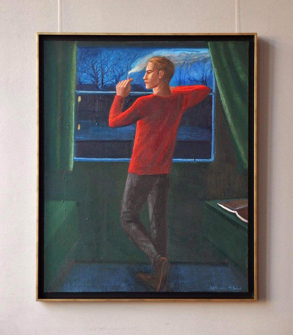 Katarzyna Karpowicz - Man in red shirt (Oil on Canvas | Wymiary: 89 x 108 cm | Cena: 7000 PLN)