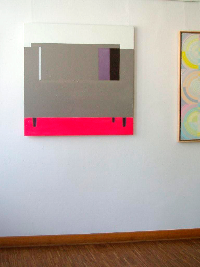 Radek Zielonka - Pink gray (Oil on Canvas | Wymiary: 100 x 100 cm | Cena: 4500 PLN)