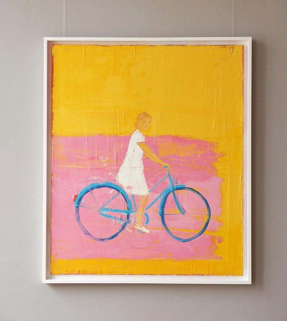 Jacek Łydżba - Biker on the pink (Oil on Canvas | Size: 108 x 128 cm | Price: 7500 PLN)