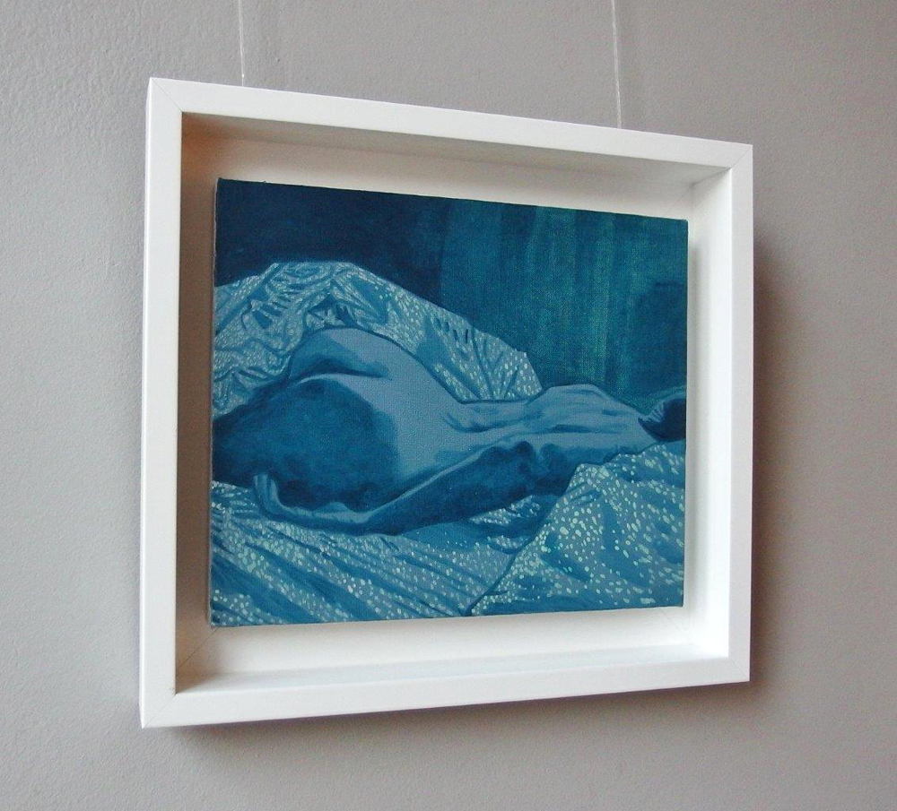 Agnieszka Sandomierz - In bed sheets (Tempera on canvas | Wymiary: 38 x 35 cm | Cena: 2400 PLN)