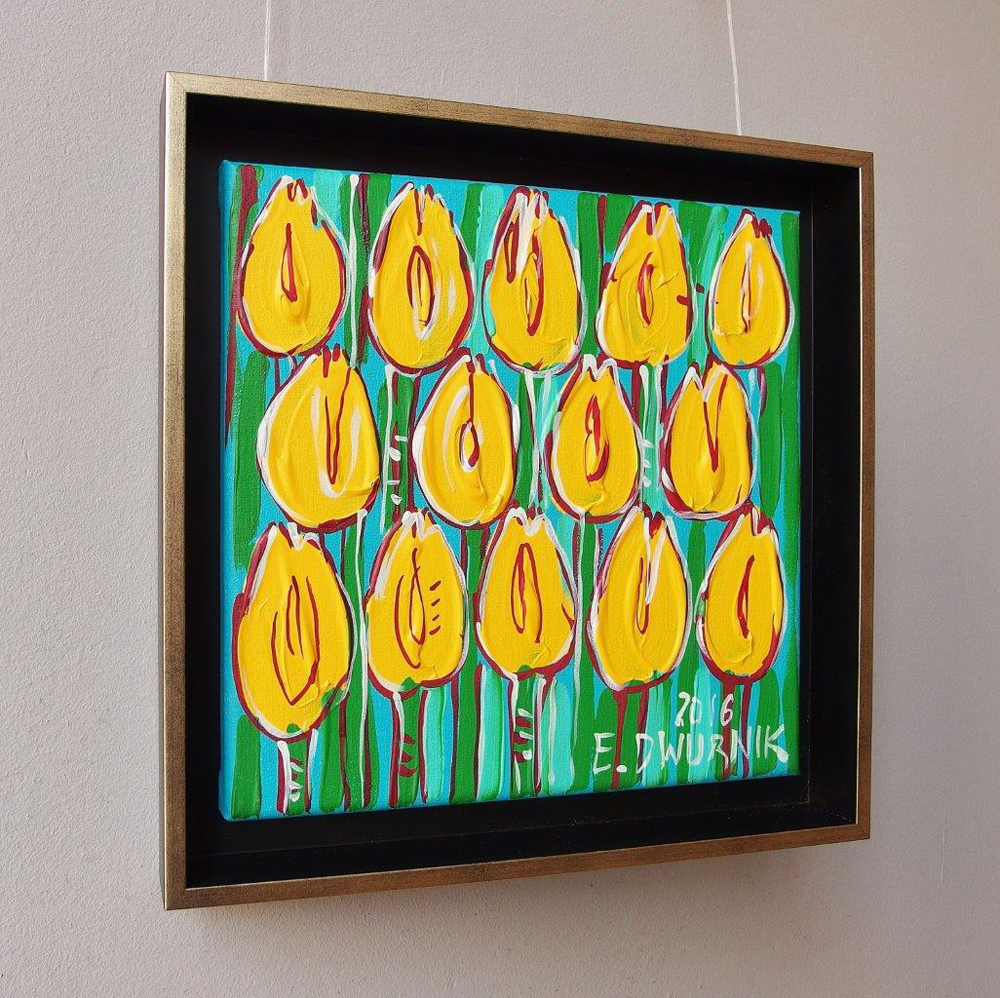 Edward Dwurnik - Yellow tulips (Oil on Canvas | Size: 36 x 36 cm | Price: 3000 PLN)