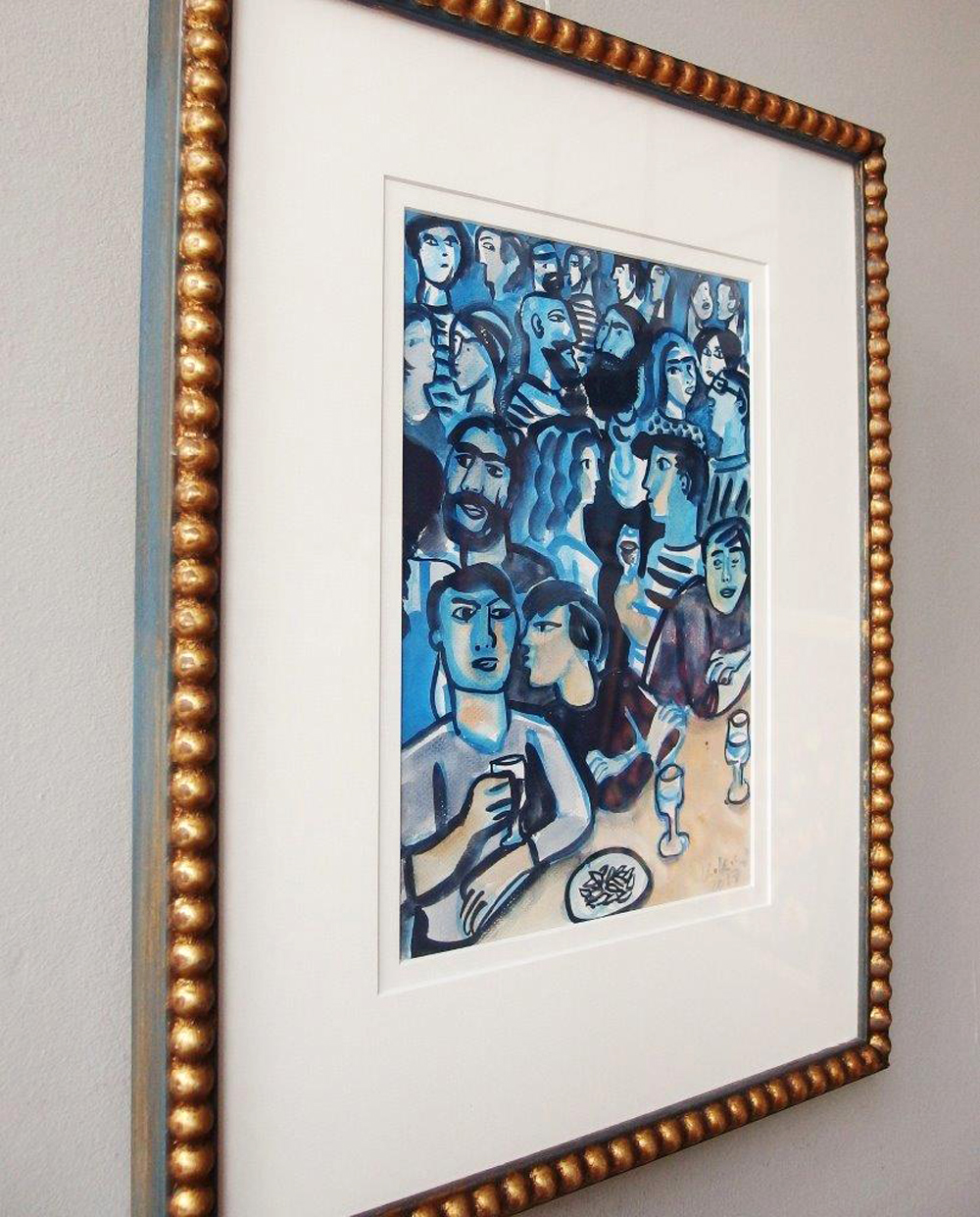 Krzysztof Kokoryn - Blue clubbing small (Tempera on paper | Größe: 39 x 51 cm | Preis: 1400 PLN)