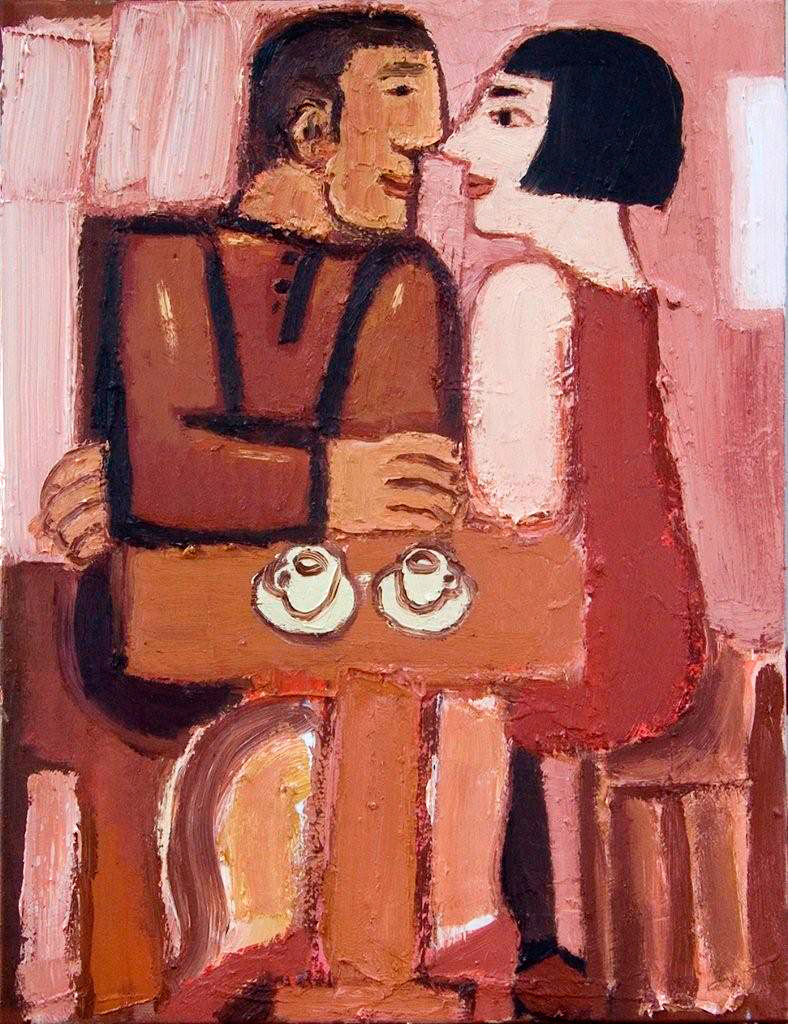 Krzysztof Kokoryn - Cafe (Oil on Canvas | Größe: 50 x 65 cm | Preis: 7500 PLN)
