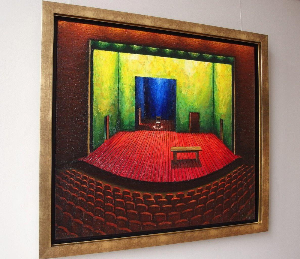 Adam Patrzyk - Red stage (Oil on Canvas | Wymiary: 113 x 103 cm | Cena: 18000 PLN)