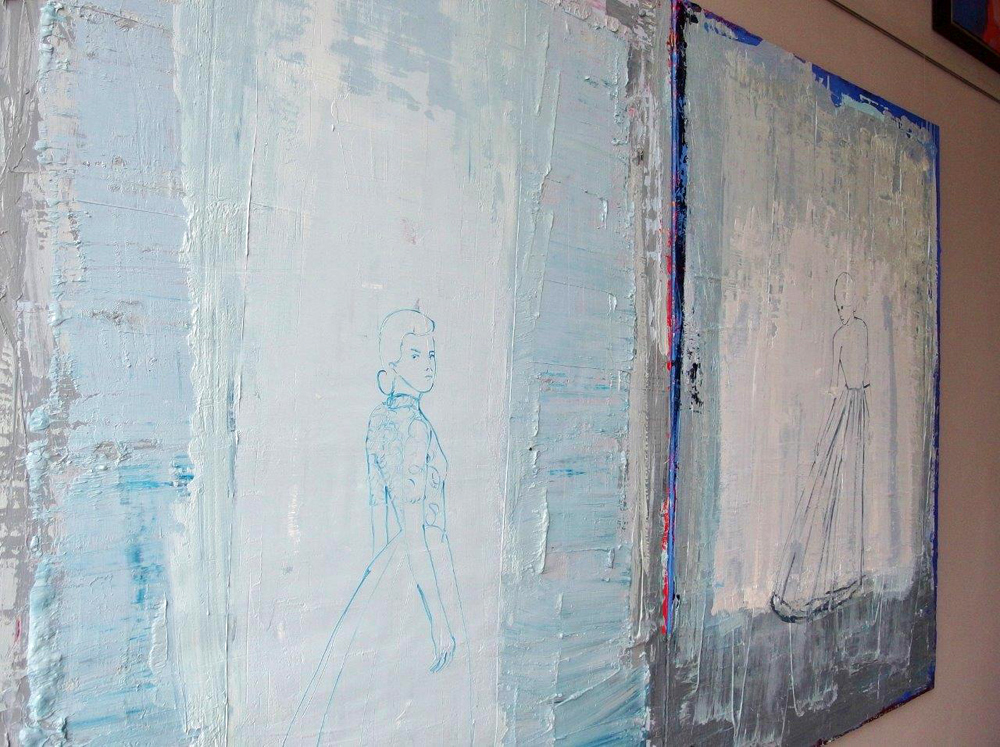 Jacek Łydżba - Ladies in blue No 1 & 2 (Oil on Canvas | Size: 240 x 160 cm | Price: 16000 PLN)