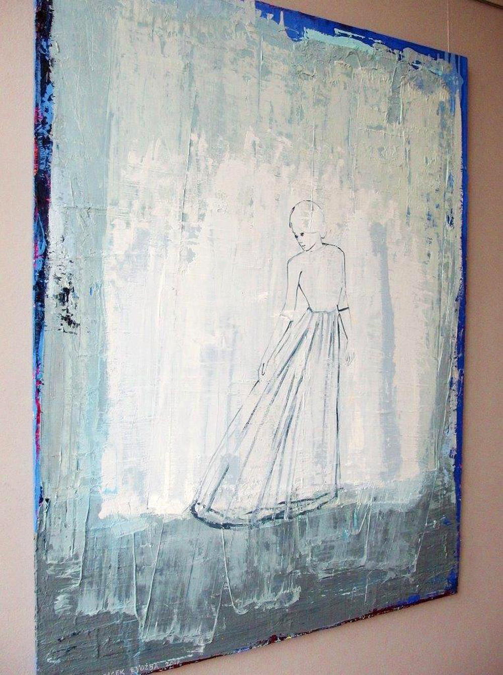 Jacek Łydżba - Lady in blue No 2 (Oil on Canvas | Size: 120 x 160 cm | Price: 9000 PLN)