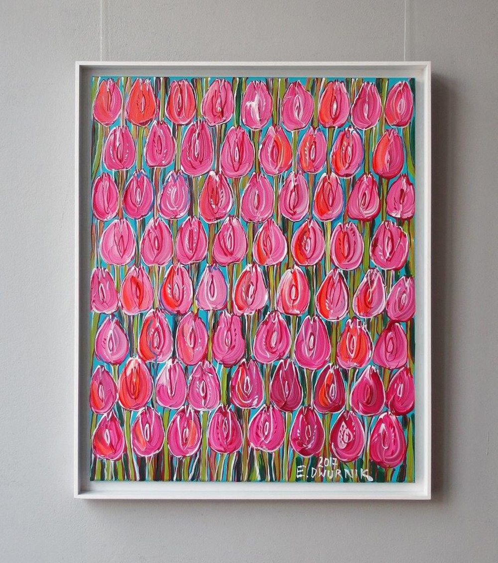 Edward Dwurnik - Big pink tulips (Oil on Canvas | Size: 71 x 87 cm | Price: 9500 PLN)