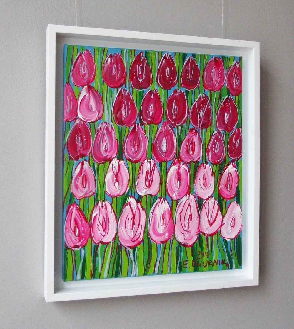 Edward Dwurnik - Pink tulips (Oil on Canvas | Size: 52 x 63 cm | Price: 7000 PLN)