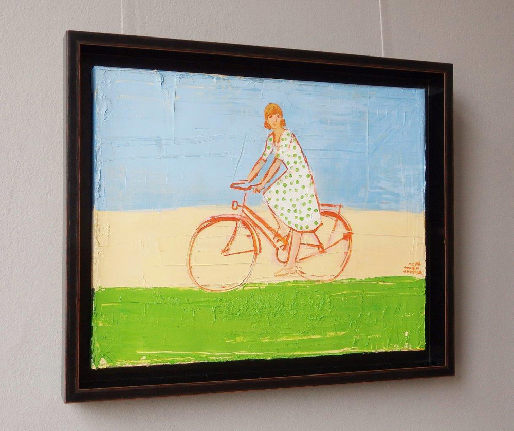 Jacek Łydżba - Biker in a polka dots (Oil on Canvas | Size: 58 x 48 cm | Price: 4000 PLN)