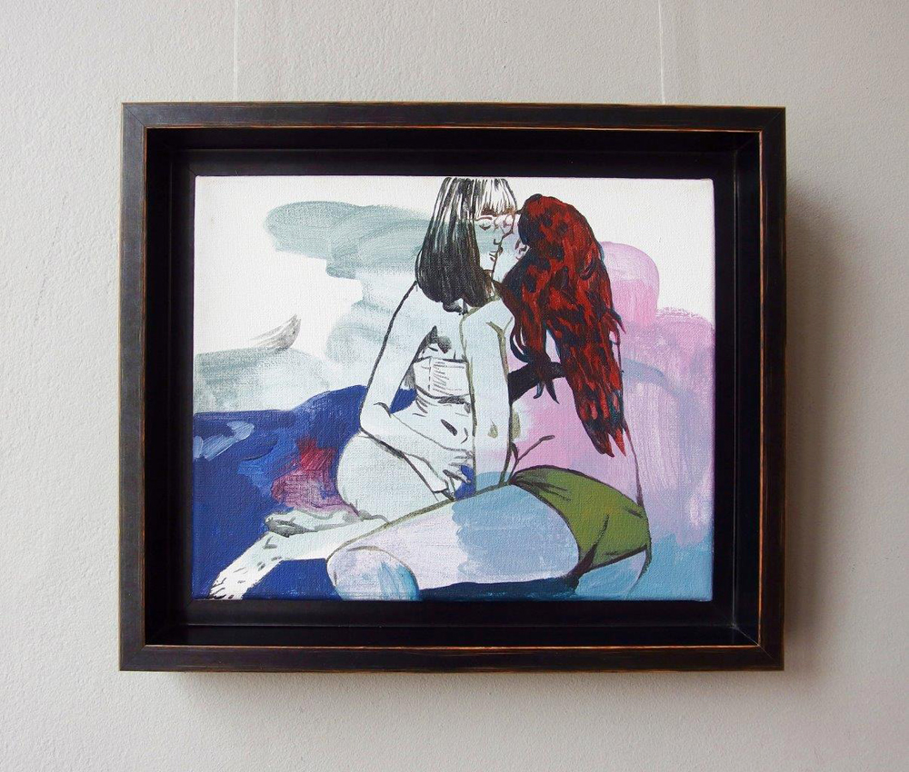 Agnieszka Sandomierz - Girls couple (Tempera on canvas | Wymiary: 41 x 35 cm | Cena: 2600 PLN)