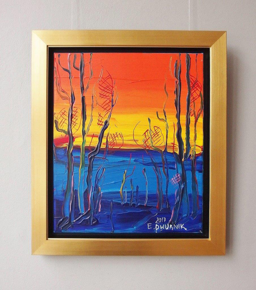 Edward Dwurnik - Beech forest at sunset No 2 (Oil on Canvas | Size: 60 x 69 cm | Price: 6500 PLN)