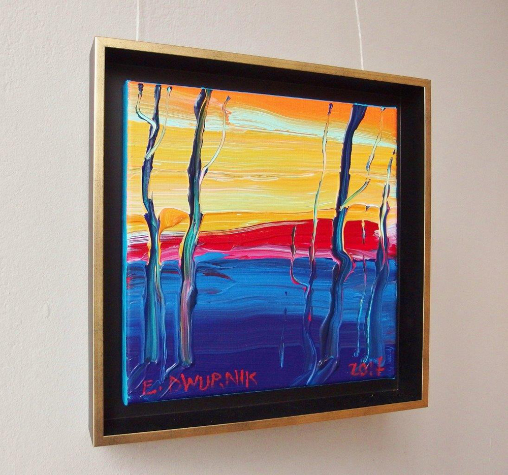 Edward Dwurnik - Expressionist landscape (Oil on Canvas | Size: 36 x 36 cm | Price: 4500 PLN)