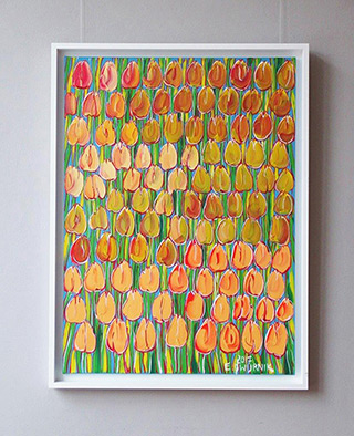 Edward Dwurnik : Only tulips : Oil on Canvas