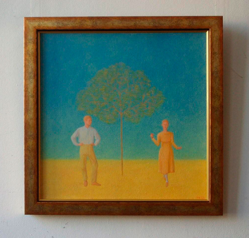 Mikołaj Kasprzyk - Adam & Eva (Oil on Canvas | Size: 54 x 54 cm | Price: 3800 PLN)