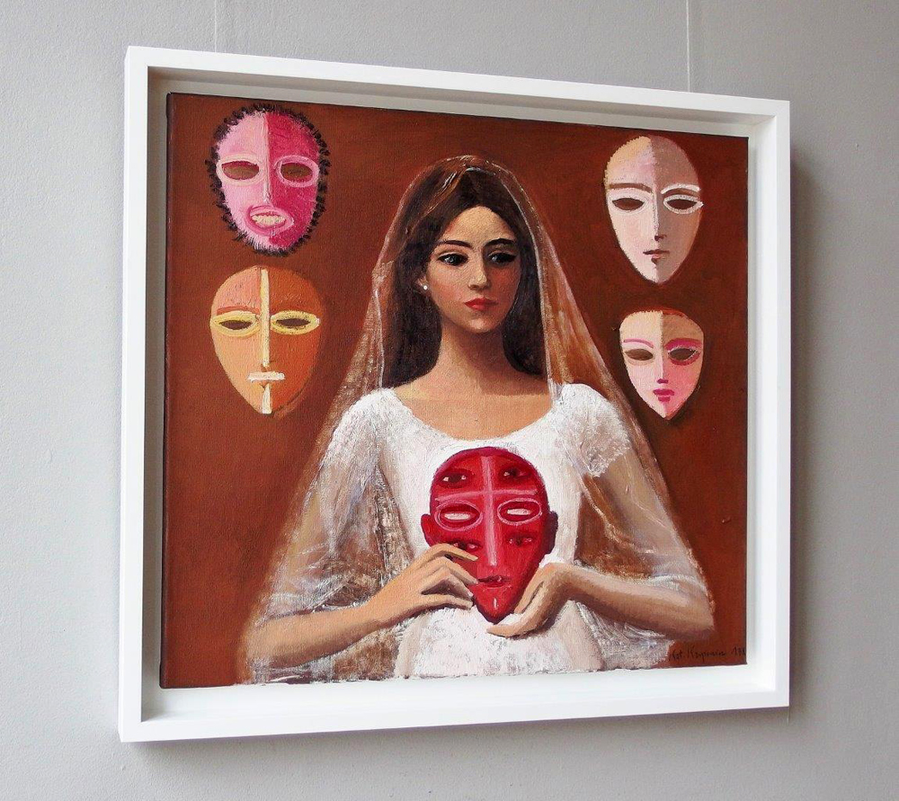 Katarzyna Karpowicz - Bride and masks (Oil on Canvas | Wymiary: 68 x 63 cm | Cena: 6500 PLN)