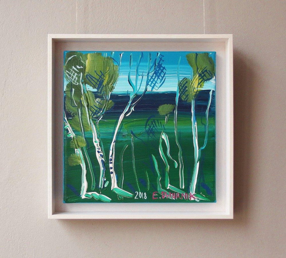 Edward Dwurnik - Birches (Oil on Canvas | Size: 36 x 36 cm | Price: 3500 PLN)