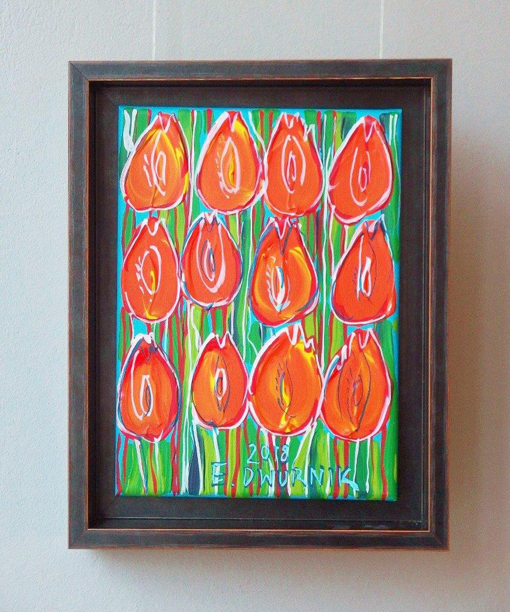 Edward Dwurnik - Orange tulips (Oil on Canvas | Size: 32 x 41 cm | Price: 3500 PLN)