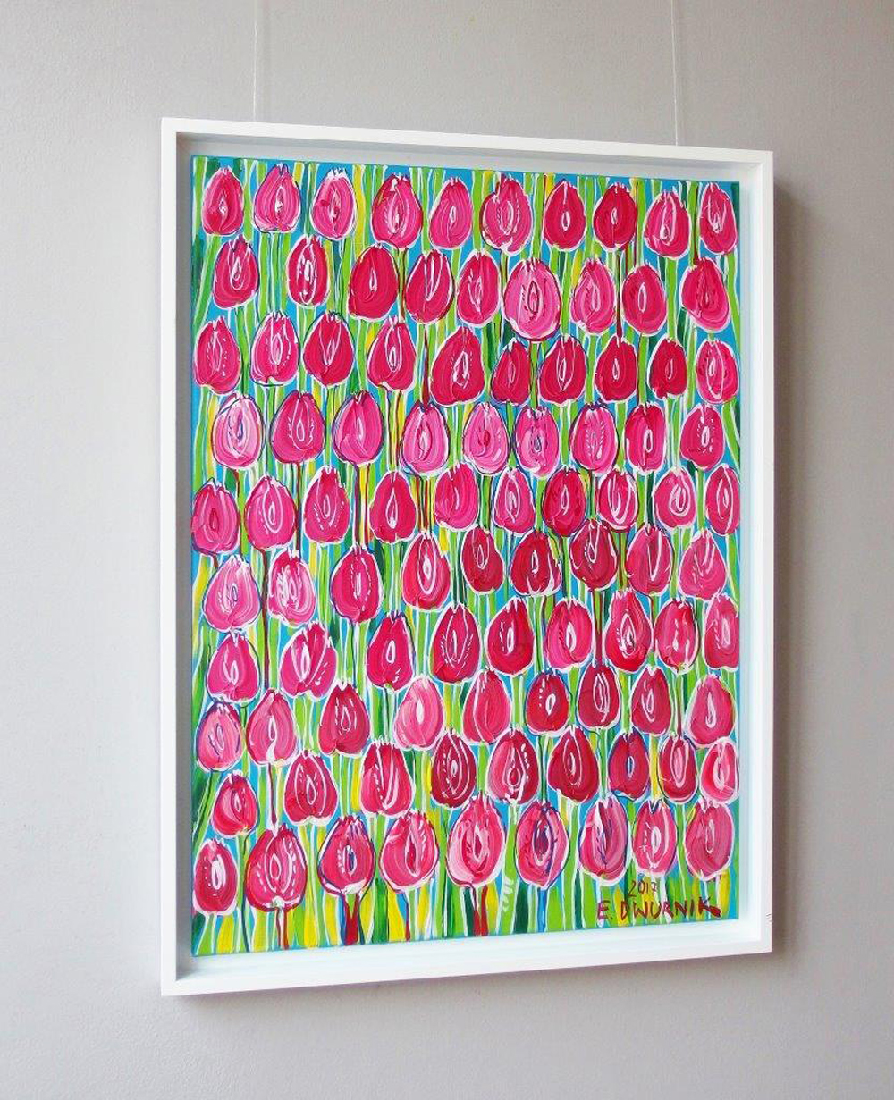 Edward Dwurnik - Pink tulips (Oil on Canvas | Size: 81 x 108 cm | Price: 12000 PLN)