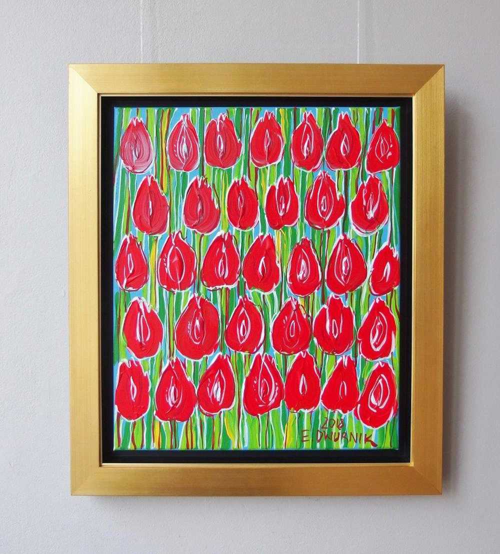 Edward Dwurnik - Red tulips (Oil on Canvas | Size: 59 x 68 cm | Price: 6500 PLN)