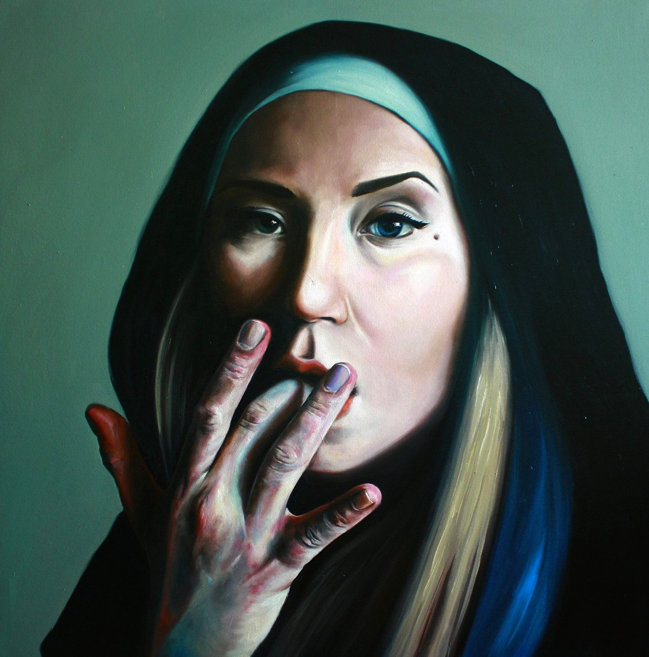Katarzyna Kubiak - Portrait No 2 (Oil on Canvas | Größe: 100 x 100 cm | Preis: 4500 PLN)