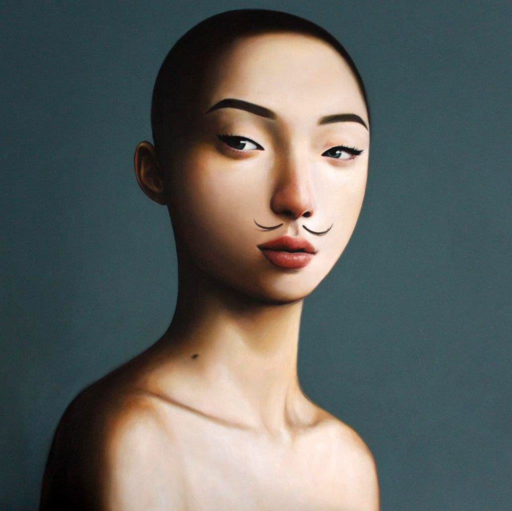 Katarzyna Kubiak - Mustache (Oil on Canvas | Wymiary: 100 x 100 cm | Cena: 5000 PLN)
