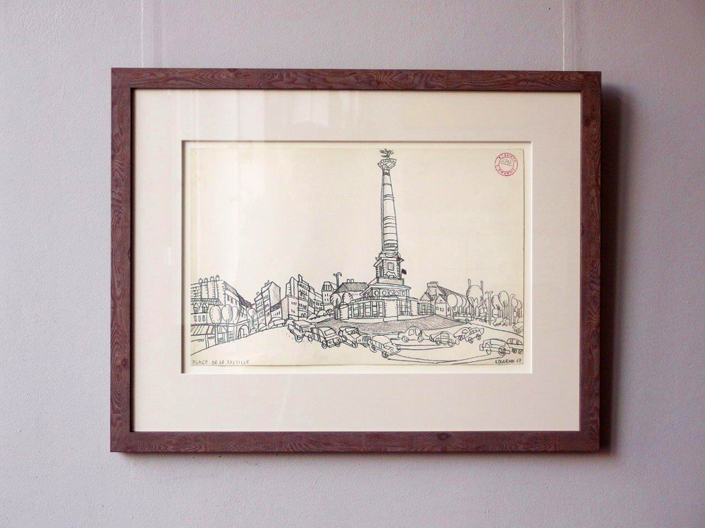 Edward Dwurnik - Place de la Bastille (Pencil on paper | Size: 73 x 57 cm | Price: 5500 PLN)