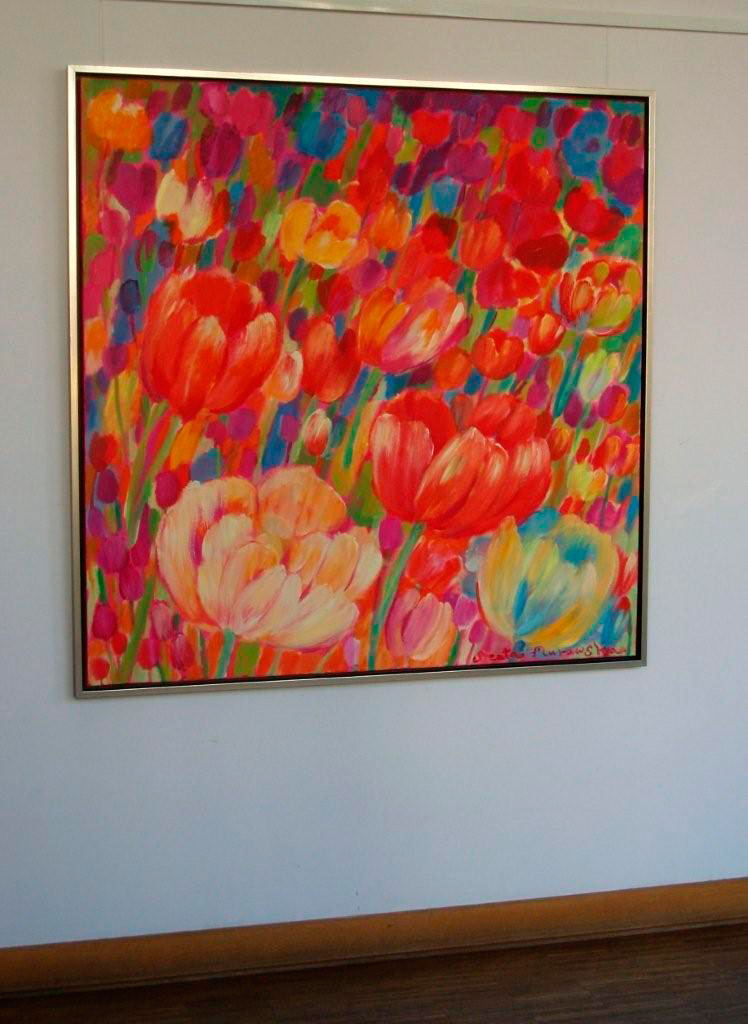 Beata Murawska - Tulips (Oil on Canvas | Wymiary: 125 x 125 cm | Cena: 7000 PLN)
