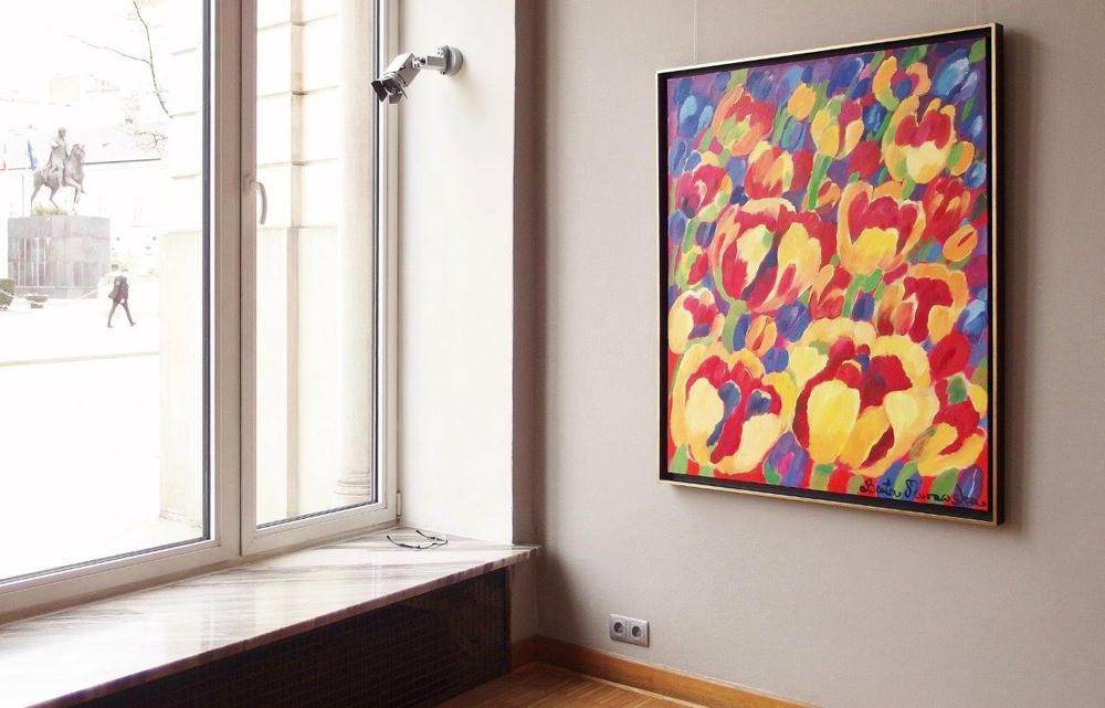 Beata Murawska - Groving tulips (Oil on Canvas | Größe: 105 x 126 cm | Preis: 5500 PLN)