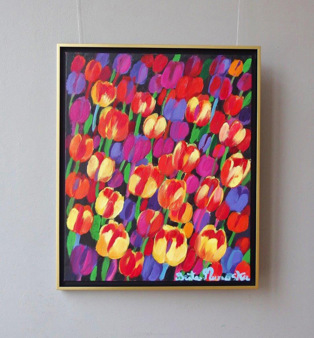 Beata Murawska - Tulips with serious undertone (Oil on Canvas | Size: 65 x 79 cm | Price: 4000 PLN)
