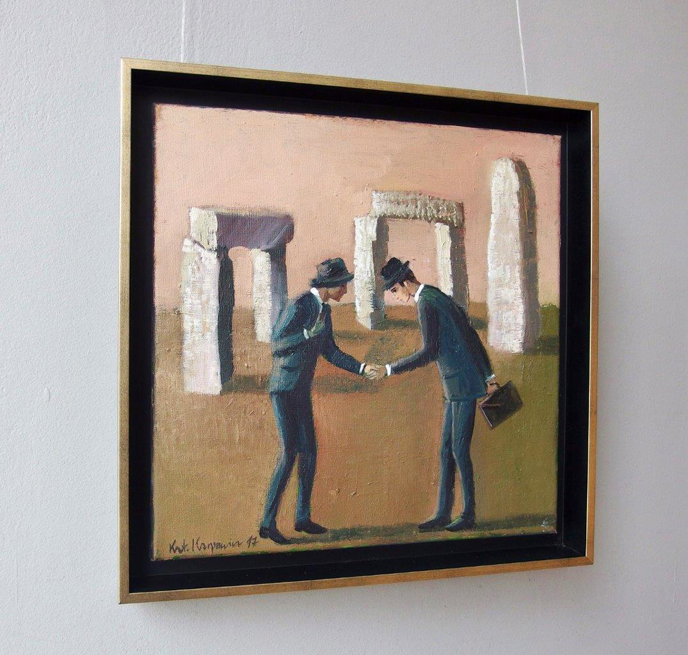 Katarzyna Karpowicz - Businessmen (Oil on Canvas | Größe: 46 x 46 cm | Preis: 4000 PLN)