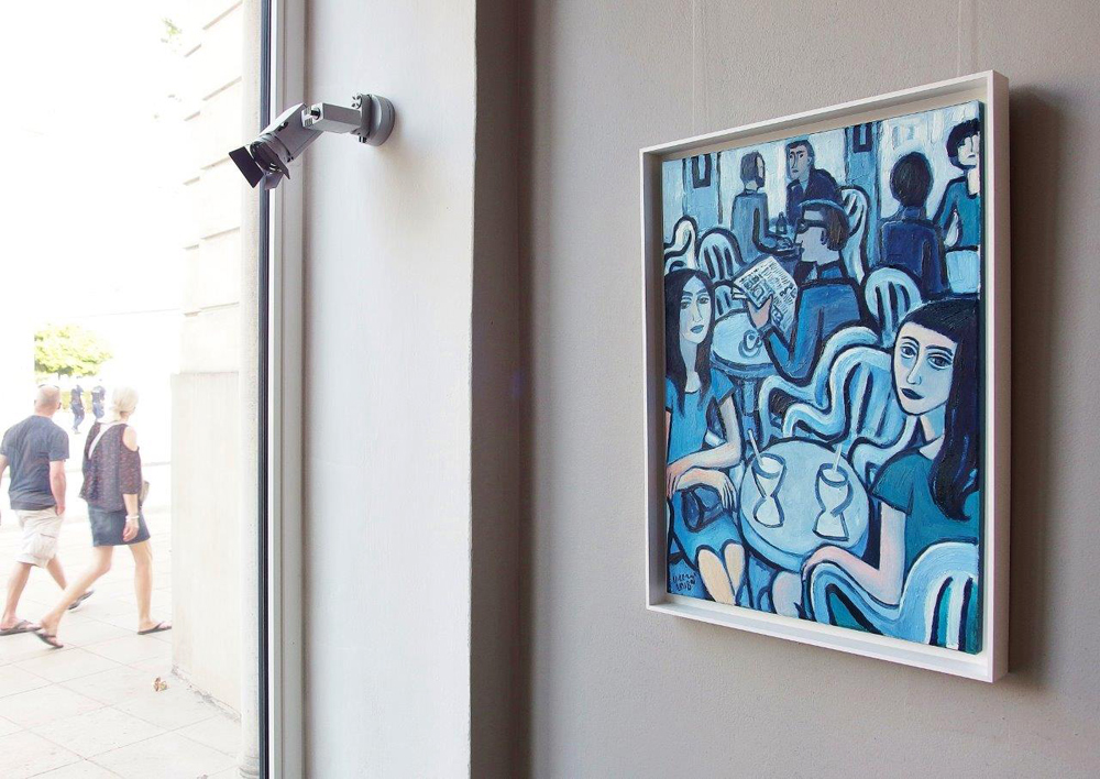 Krzysztof Kokoryn - Blue cafe (Oil on Canvas | Wymiary: 56 x 76 cm | Cena: 6000 PLN)
