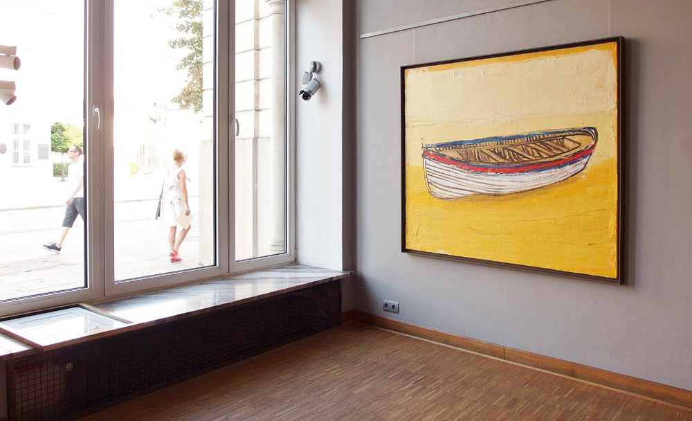 Jacek Łydżba - Boat on the shore (Oil on Canvas | Size: 156 x 136 cm | Price: 9500 PLN)