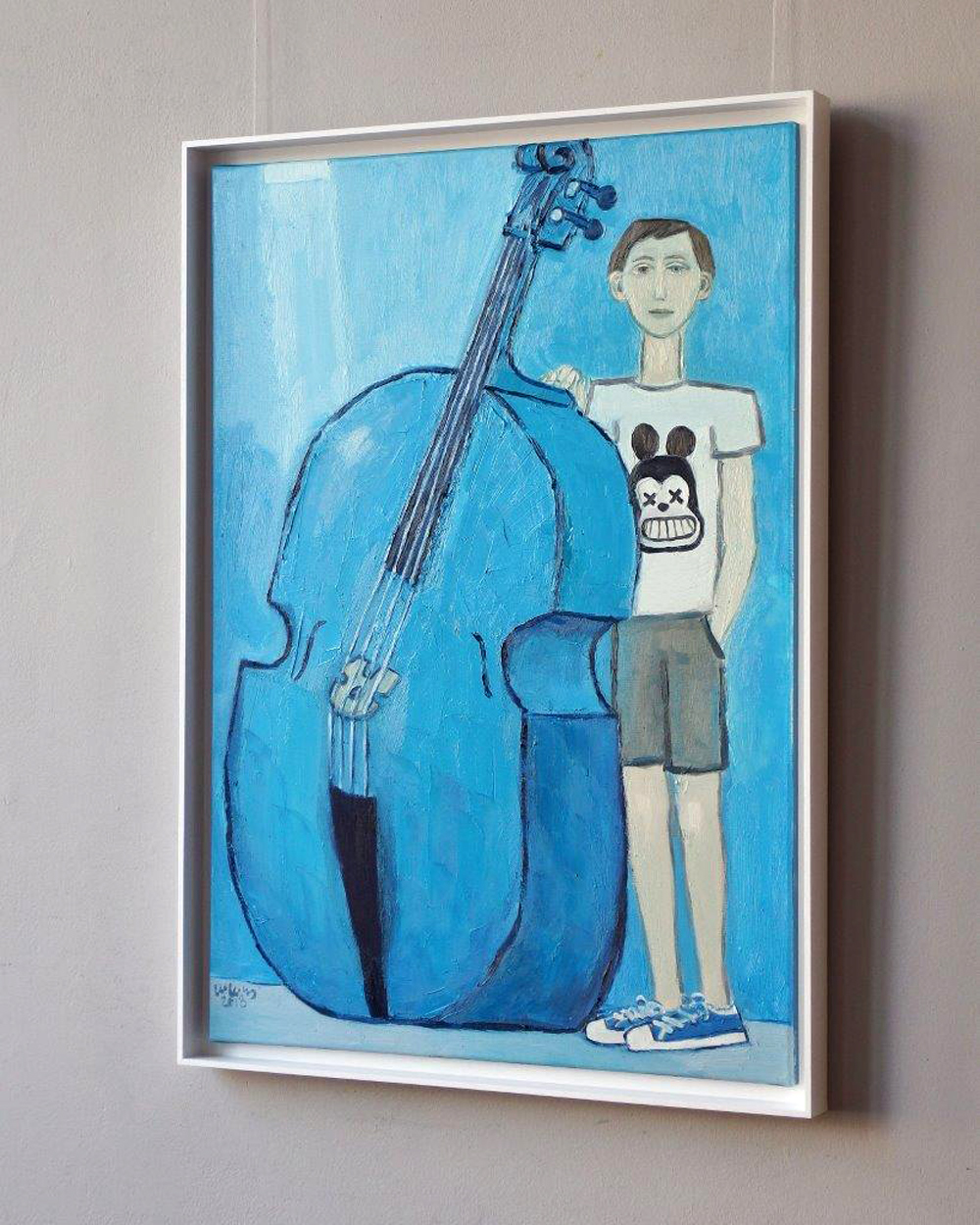 Krzysztof Kokoryn - Boy with double bass (Oil on Canvas | Wymiary: 76 x 106 cm | Cena: 6500 PLN)