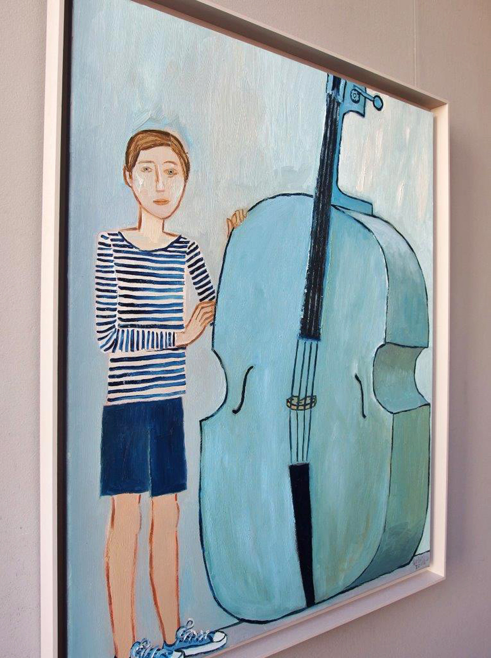 Krzysztof Kokoryn - Boy with double bass (Oil on Canvas | Wymiary: 86 x 106 cm | Cena: 7000 PLN)