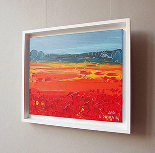 Edward Dwurnik : Orange meadow : Oil on Canvas