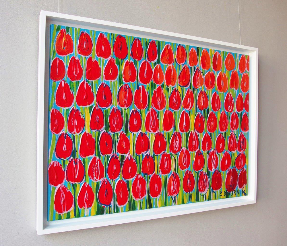 Edward Dwurnik - Red tulips (Oil on Canvas | Size: 108 x 81 cm | Price: 12000 PLN)