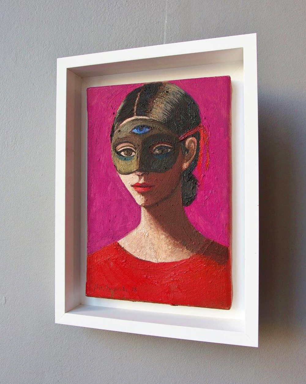 Katarzyna Karpowicz - Girl in the mask (Oil on Canvas | Size: 28 x 38 cm | Price: 3500 PLN)