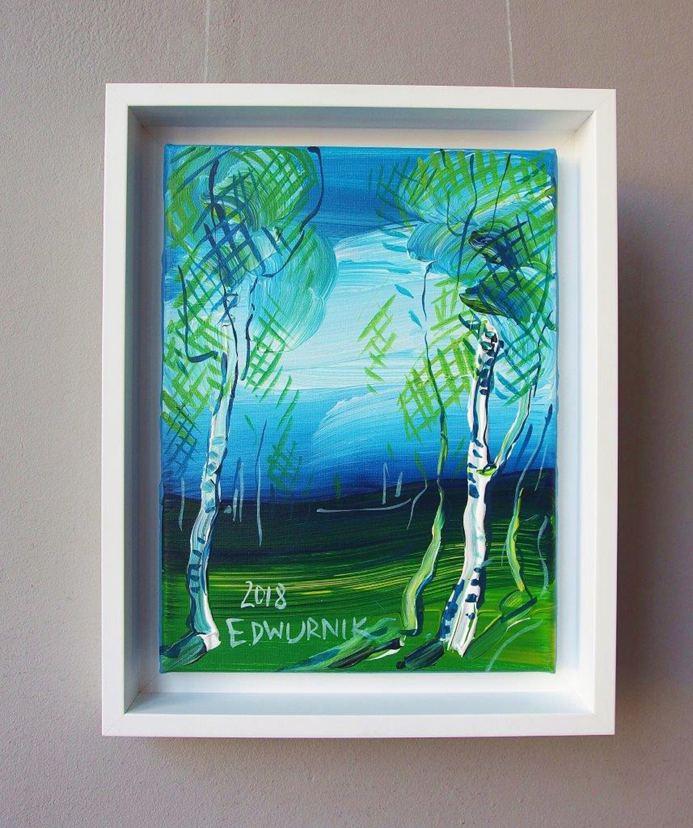 Edward Dwurnik - Two birches (Oil on Canvas | Size: 38 x 48 cm | Price: 4500 PLN)