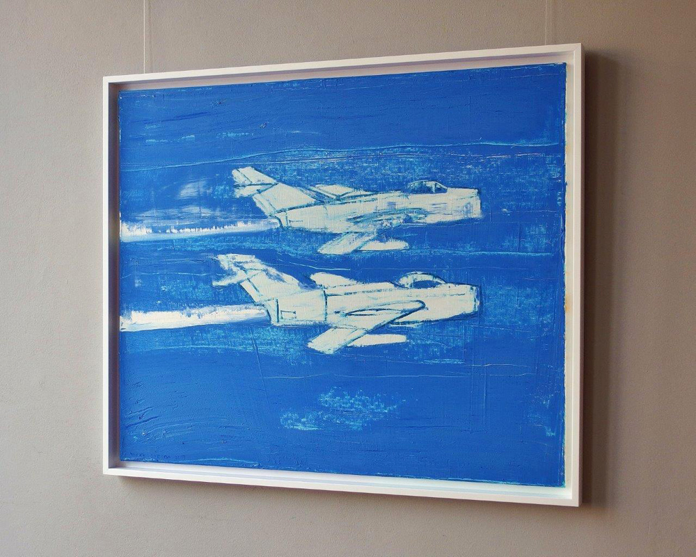Jacek Łydżba - Two jets (Oil on Canvas | Size: 128 x 108 cm | Price: 7000 PLN)