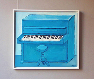 Krzysztof Kokoryn : Blue piano : Oil on Canvas