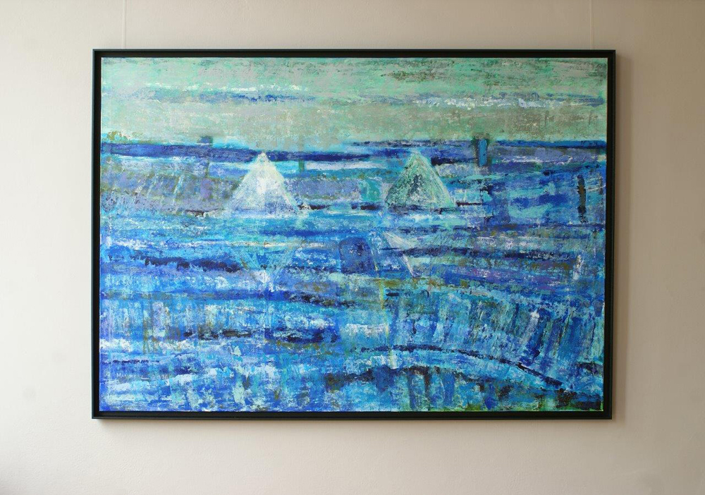 Martyna Merkel - Blue landscape (Oil on Canvas | Größe: 206 x 156 cm | Preis: 5500 PLN)