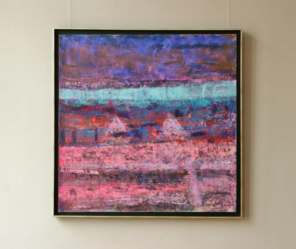 Martyna Merkel - Landscape with purple (Oil on Canvas | Größe: 106 x 106 cm | Preis: 4500 PLN)