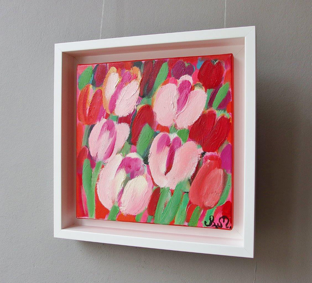 Beata Murawska - Subtle tulips (Oil on Canvas | Size: 38 x 38 cm | Price: 2600 PLN)