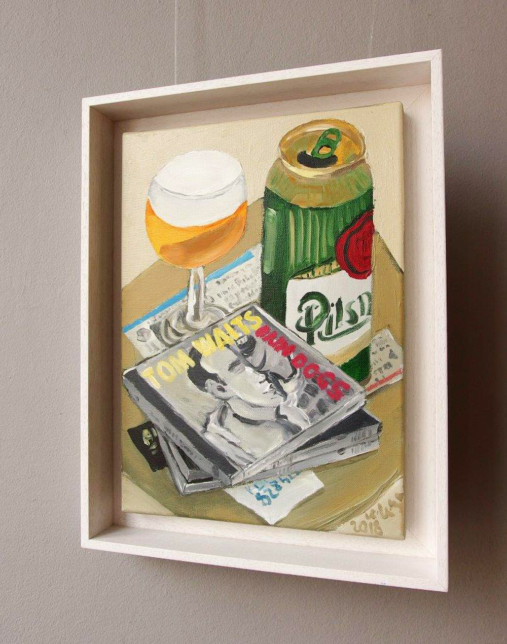 Krzysztof Kokoryn - Beer and Rain Dogs (Oil on Canvas | Size: 30 x 39 cm | Price: 4000 PLN)